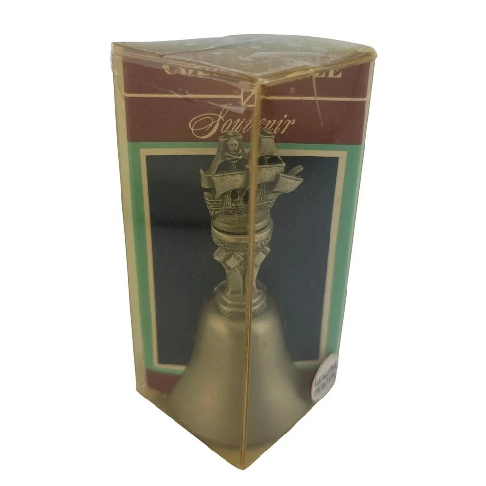 Fort Genuine Pewter Pirate Ship Souvenir Bell Great American Collectors Bell USA